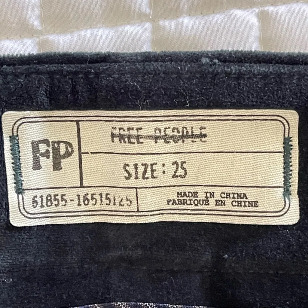 Free People Oxanna Deep Jewel Green Forest Green Velvet Flare Pants Size 25 - Image 7