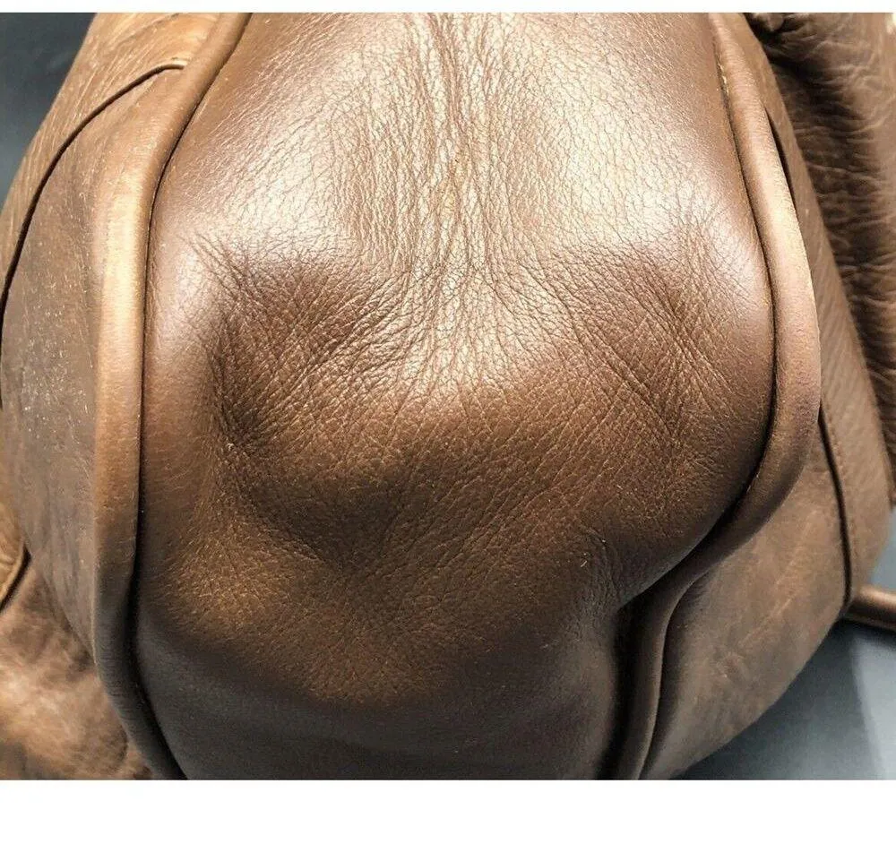 Danilos Brown Leather Shoulder Tote Purse Handbag W/Buckle Front - Image 6