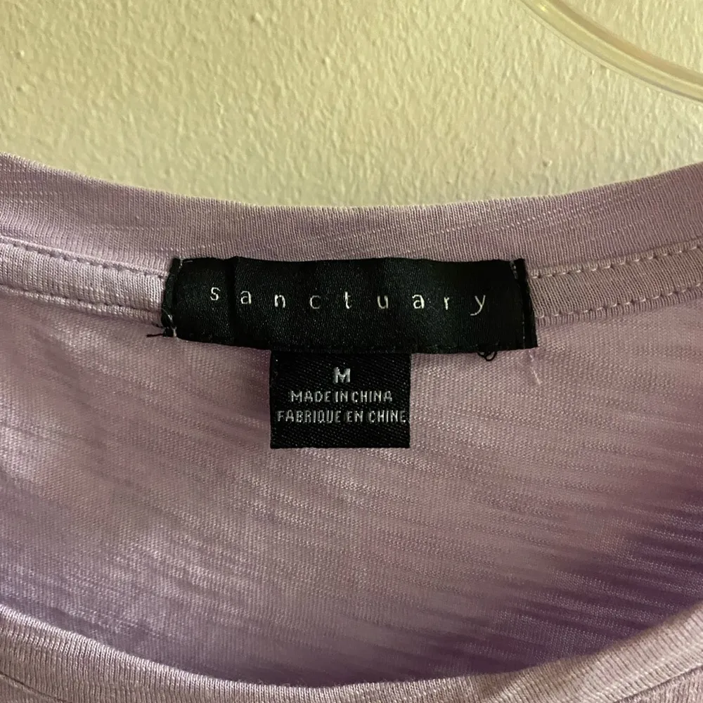 Santuary Women’s Juniors Purple T Shirt M Medium Tie Knot Front 36” Length 21” - Image 3