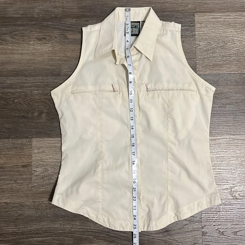 Destination 10K Feet Above Sea Level Sleeveless Button Down Outdoor Blouse Top - Image 7
