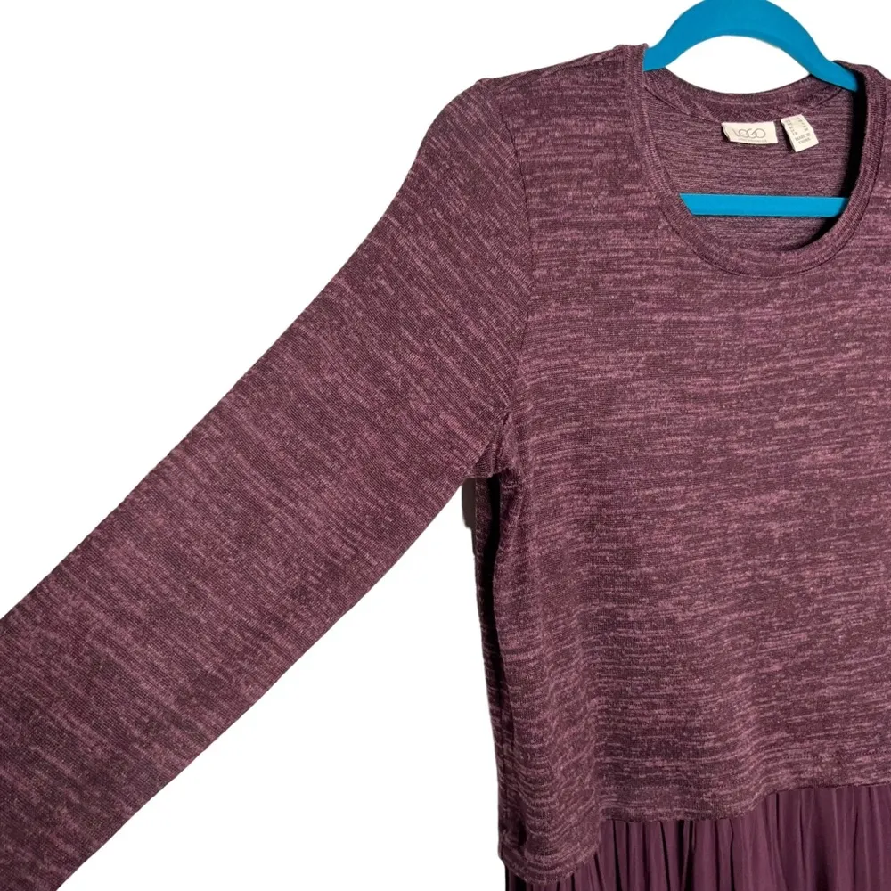 LOGO By Lori Goldstein Purple Mixed Media Shift Dress - Image 3