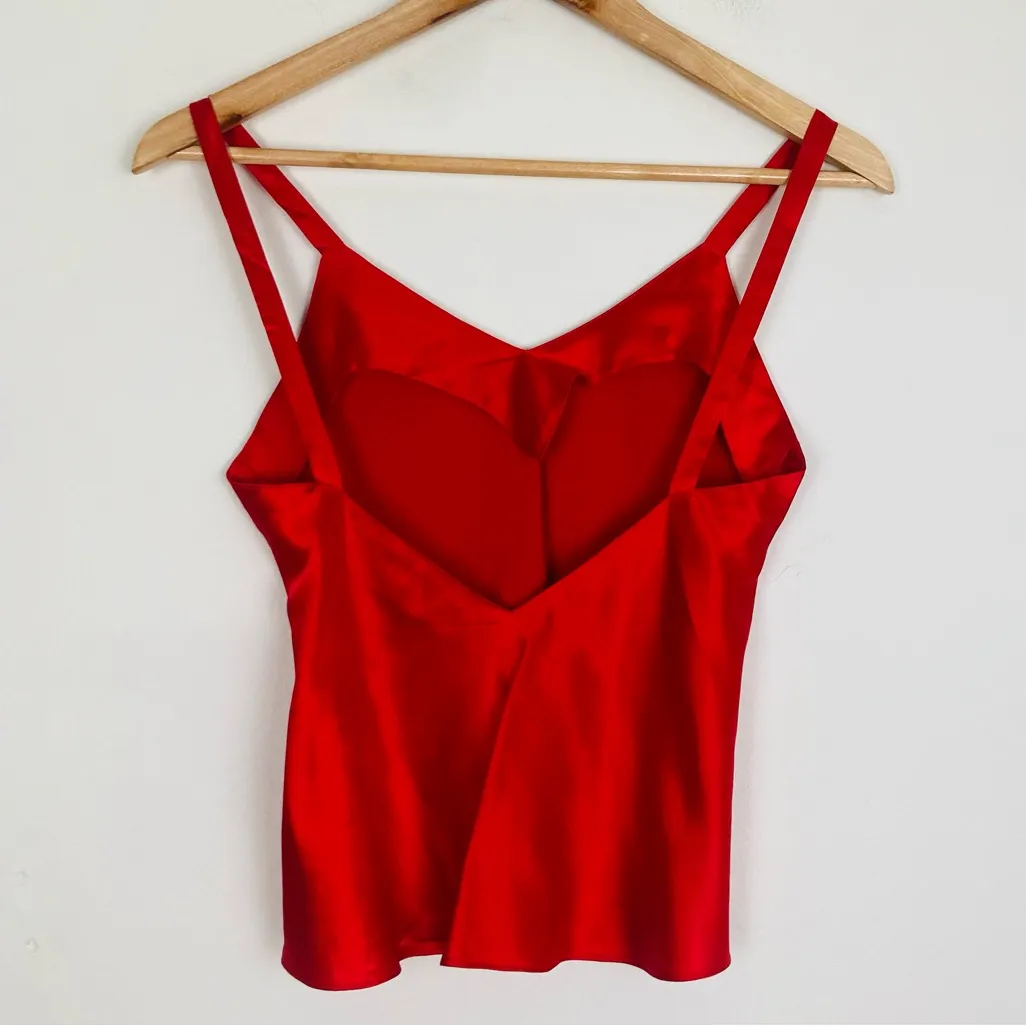 Neiman Marcus red silk camisole with low back. Size XS. - Image 2