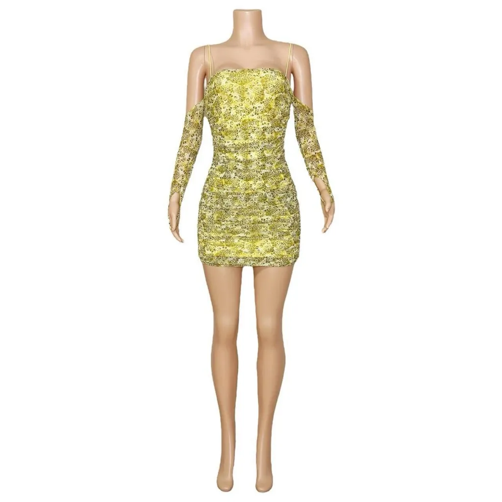 CAMILA COELHO Mariposa Mini Dress, Yellow Butterfly, XS - Image 7
