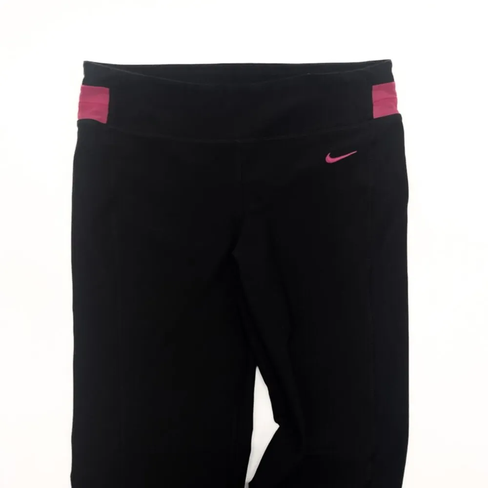 Nike Dri Fit Be Bold Training Track Pants Leggings Yoga Pants Flare Black Pink - Image 4