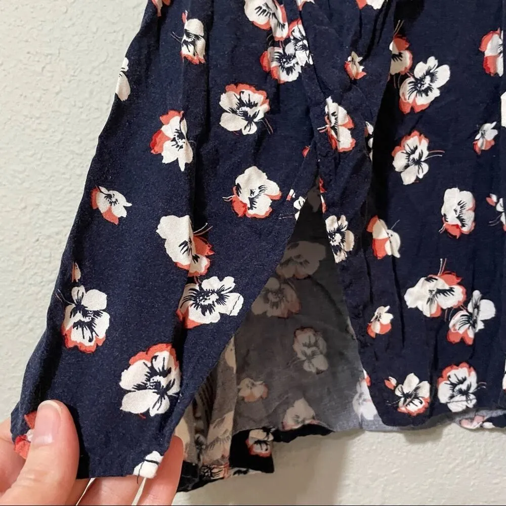 Abercrombie & Fitch Blue Floral Open Back Crop Top Tank Womens S Summer Beachy - Image 6