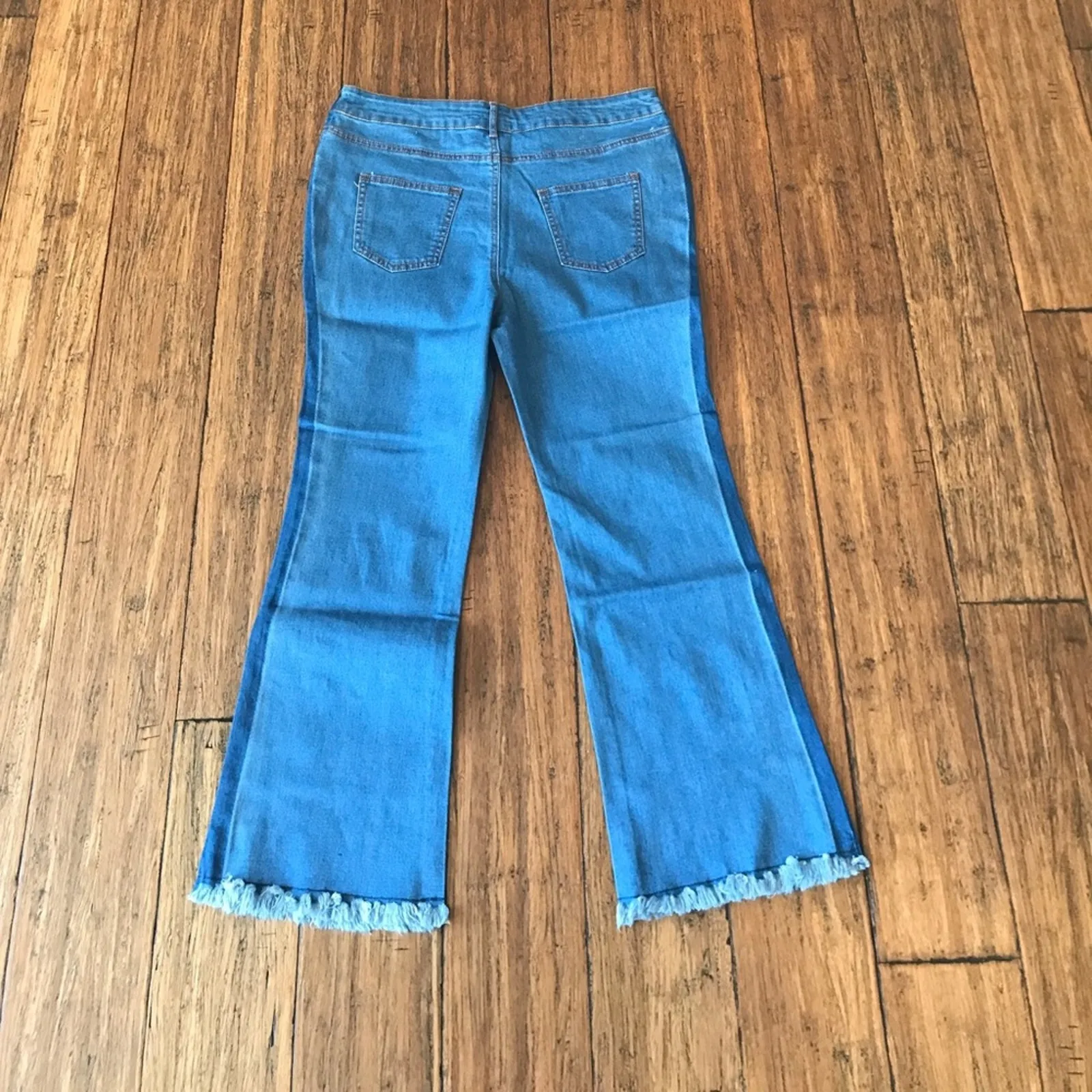 Wide Leg Jeans Cropped Blue Size 31 - Image 6
