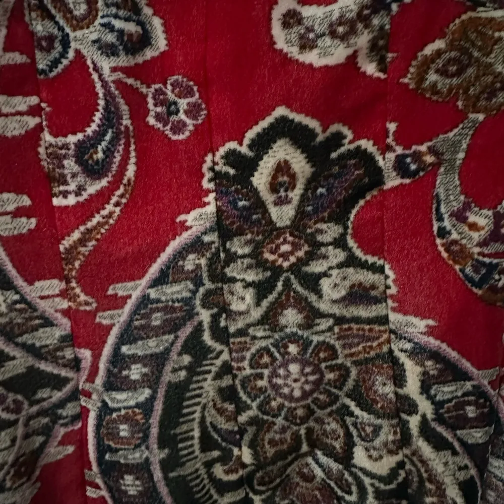 Vintage Kay Unger Rayon Silk Rhinestone Colorful Paisley Print Velvet Blazer 8 - Image 6