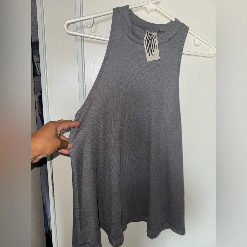 Free People Gray Muscle Tee - Image 3