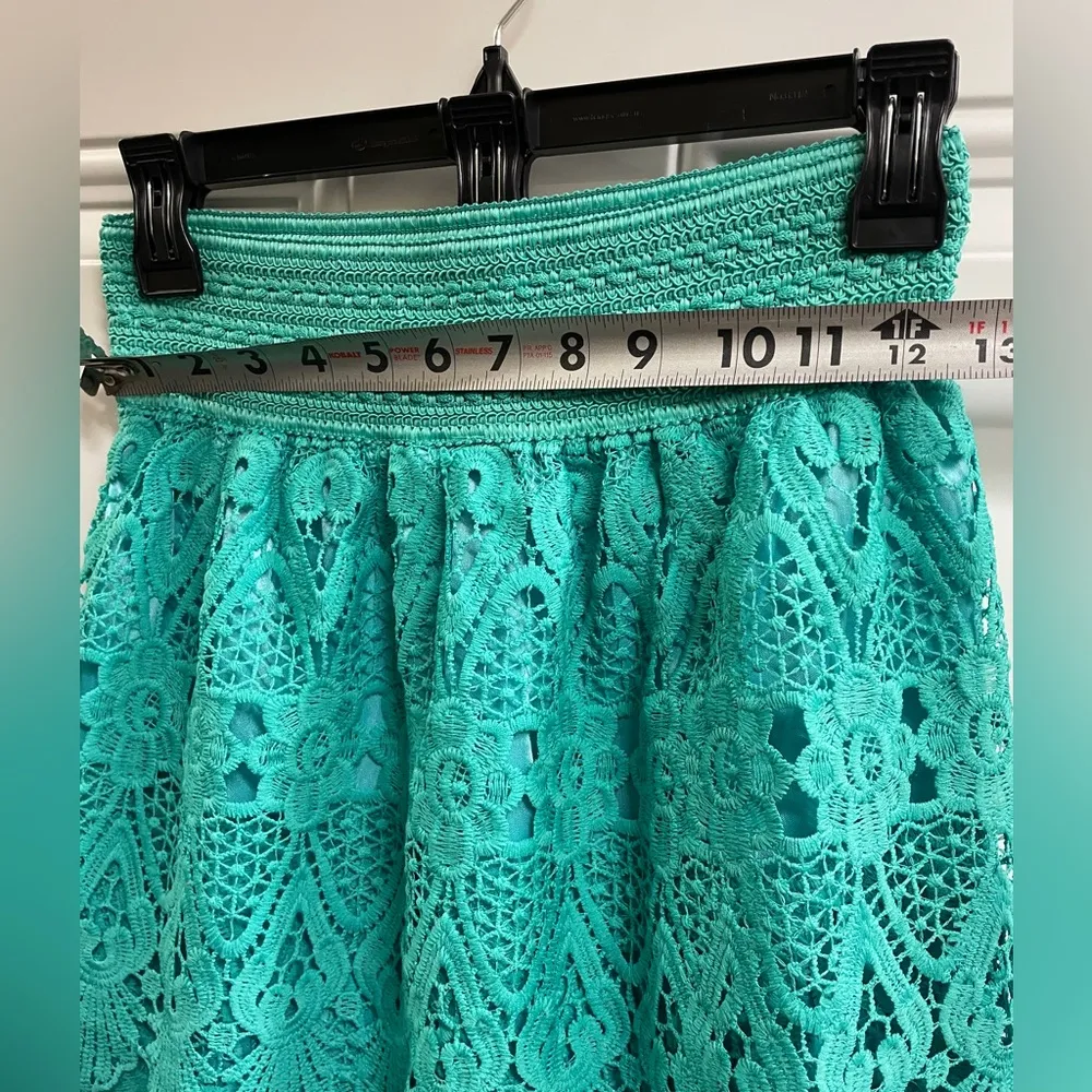 Lace skirt turquoise sz S - Image 5