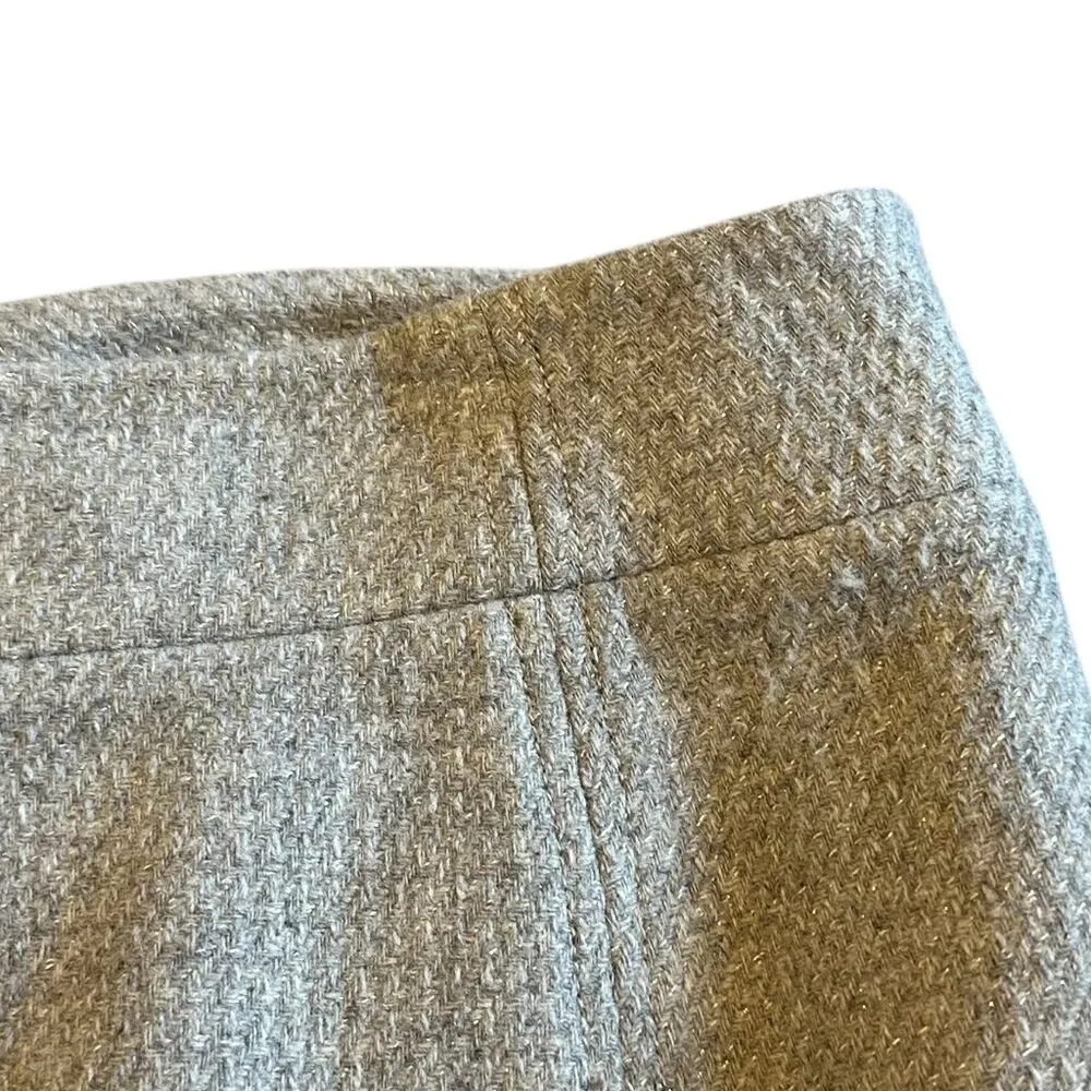 Pendleton Grey Wool Metallic Pencil Skirt Fully Lined Slit Fitted Size 14 Womens - Image 6