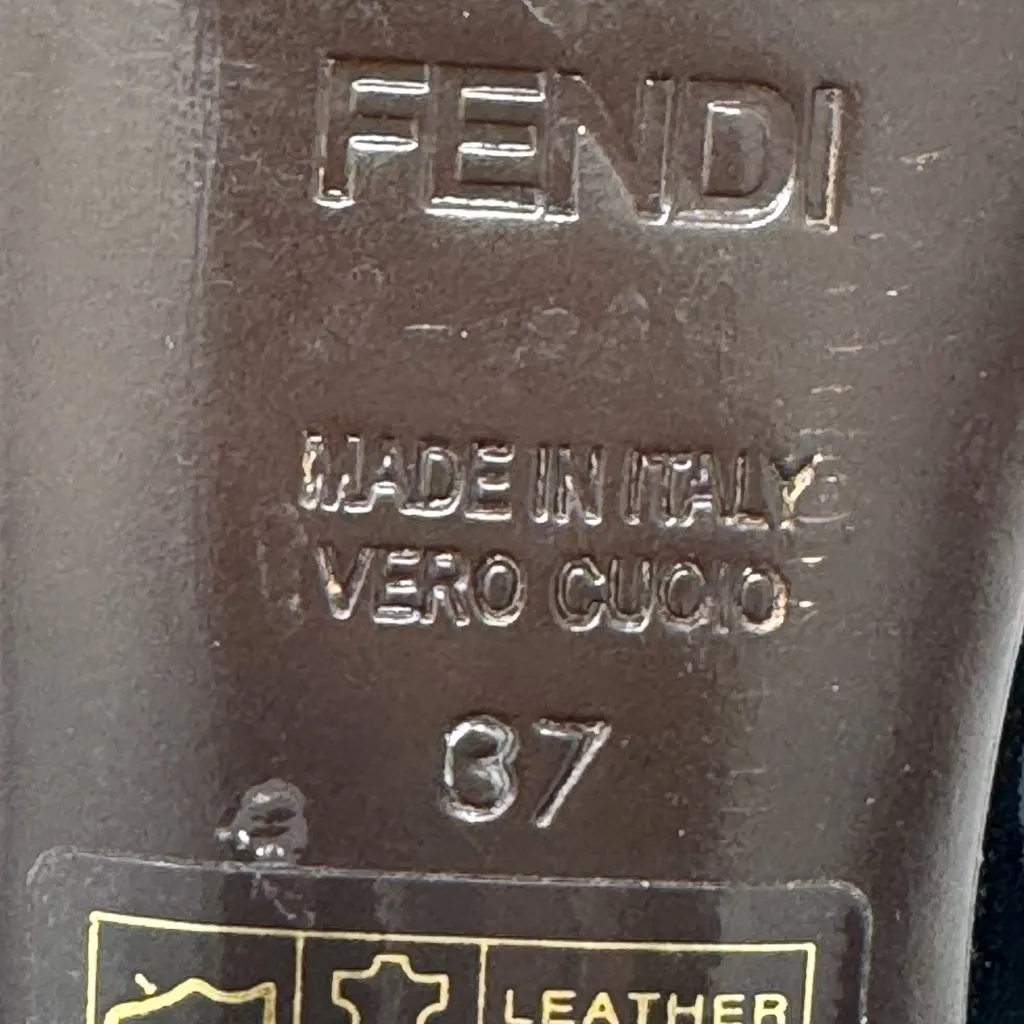 Fendi MaryJane Black Patent Leather Slingback Pumps size 37 - 7 - Image 5