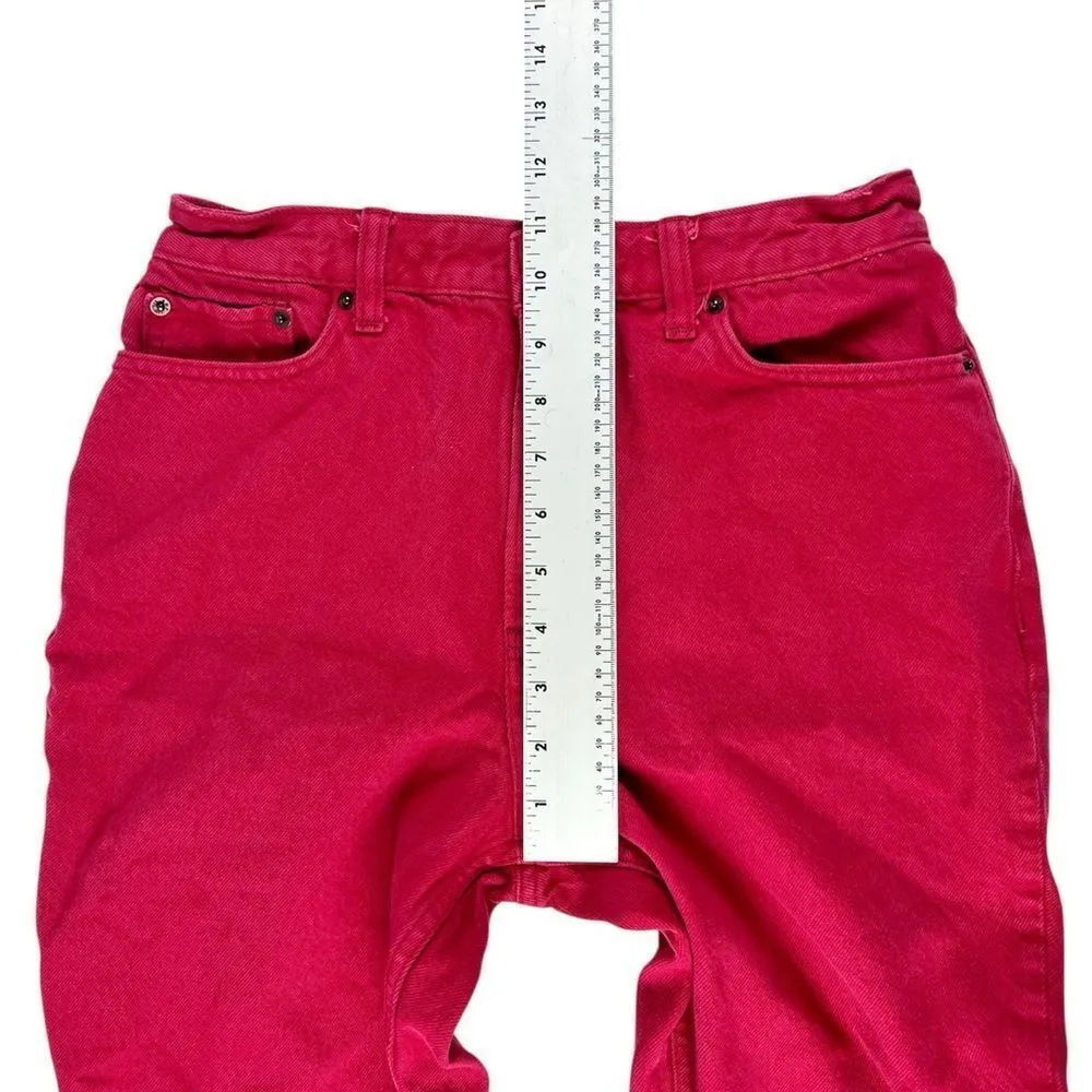 Abercrombie Red A&F Mom Jeans Relaxed Tapered Leg Size 4 Short - Image 5