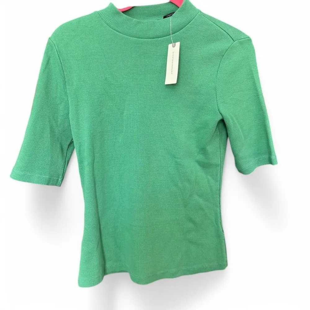 NWT Maeve by Anthropologie Green Ribbed Mock Neck Top, XS 💚 - Image 5