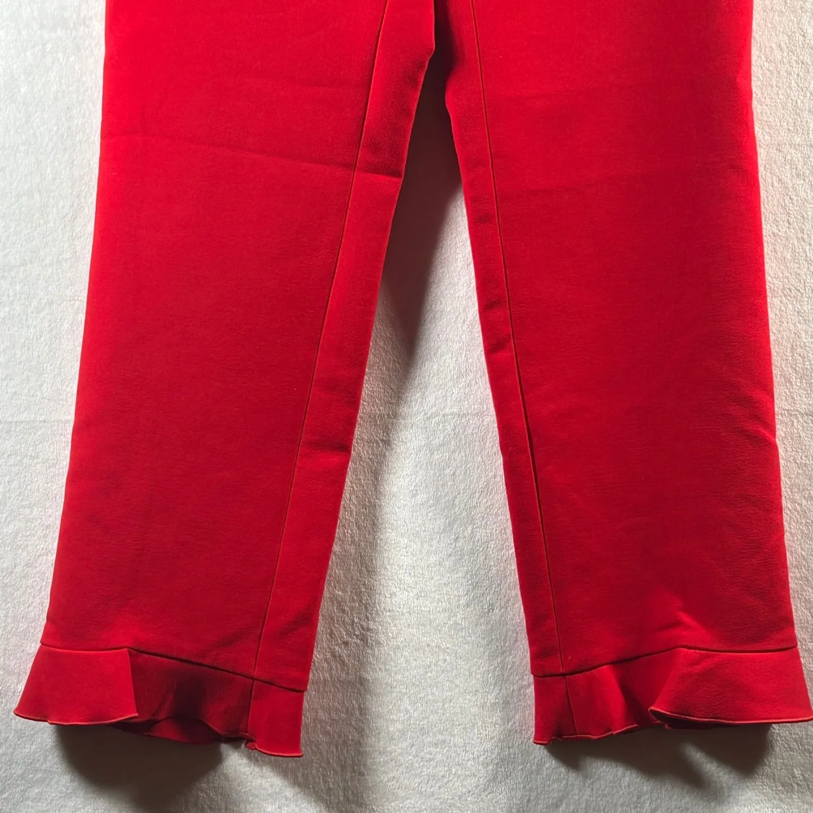 JUBILEE Red Ruffle Hem Cropped Pants Womens Size 28 - Image 2