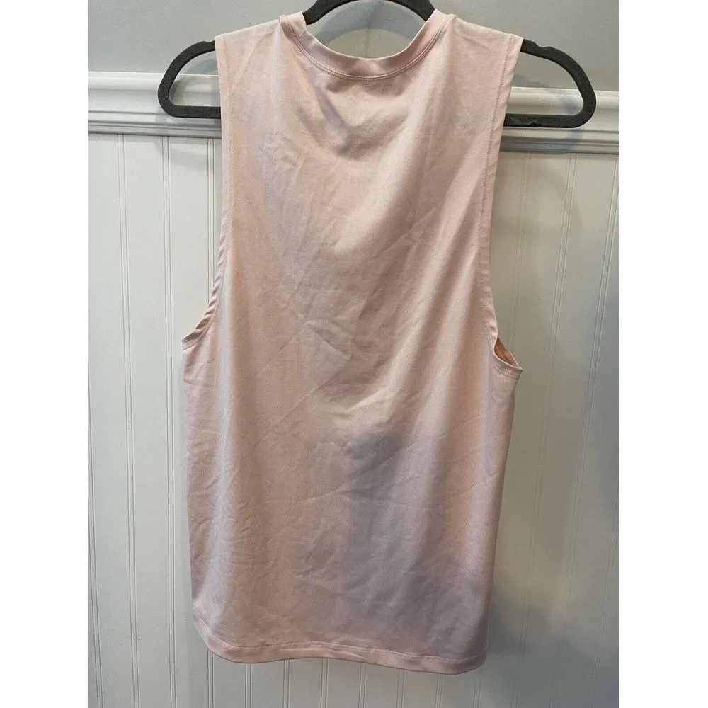 NIKE “Just Do It” Womens Size Small Pink Dri-Fit Tank Top glitter Spell out - Image 2