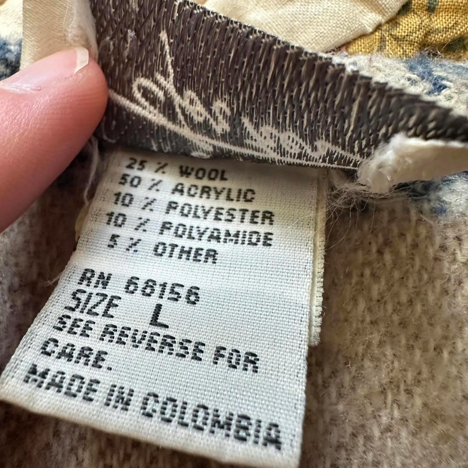 Vintage 90s brown & blue wool blend cottagecore boho granola vest - Image 6