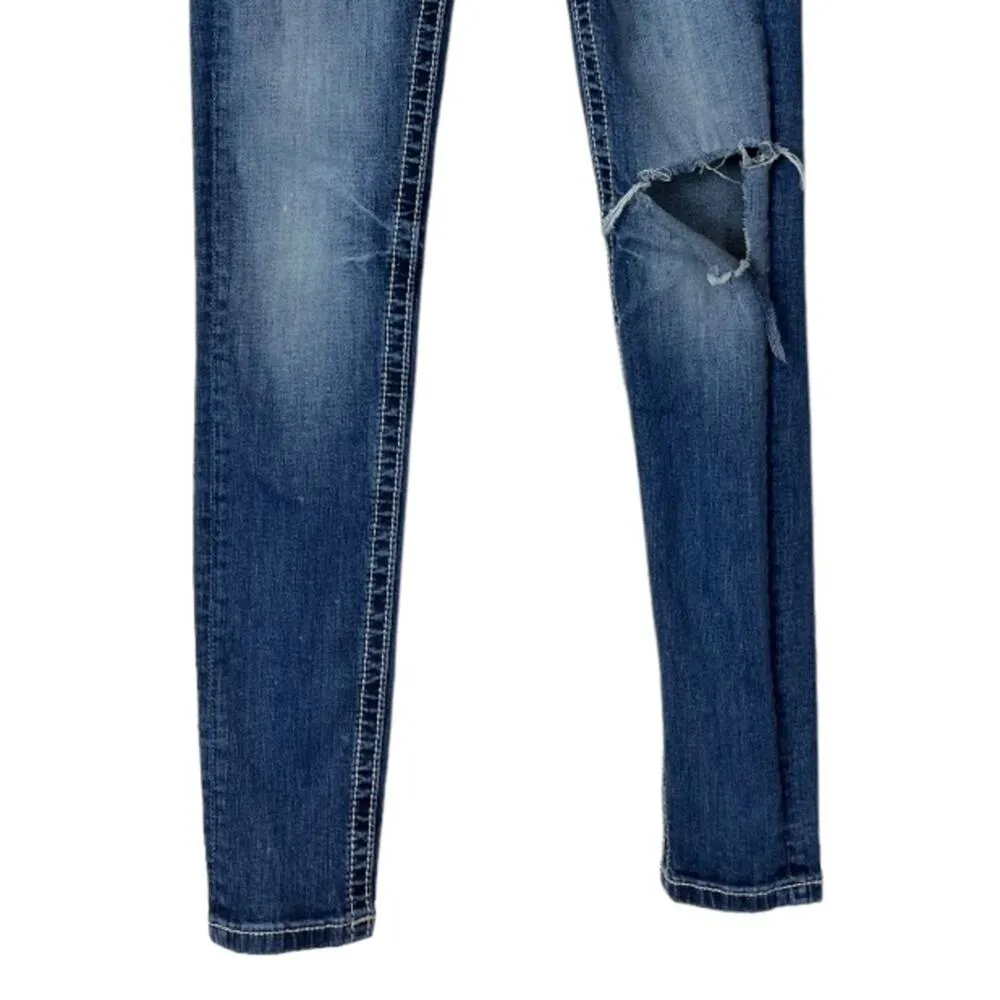 Miss Me Standard Skinny Jeans Embellished Distressed Destroyed Women’s Size 25 - Image 6