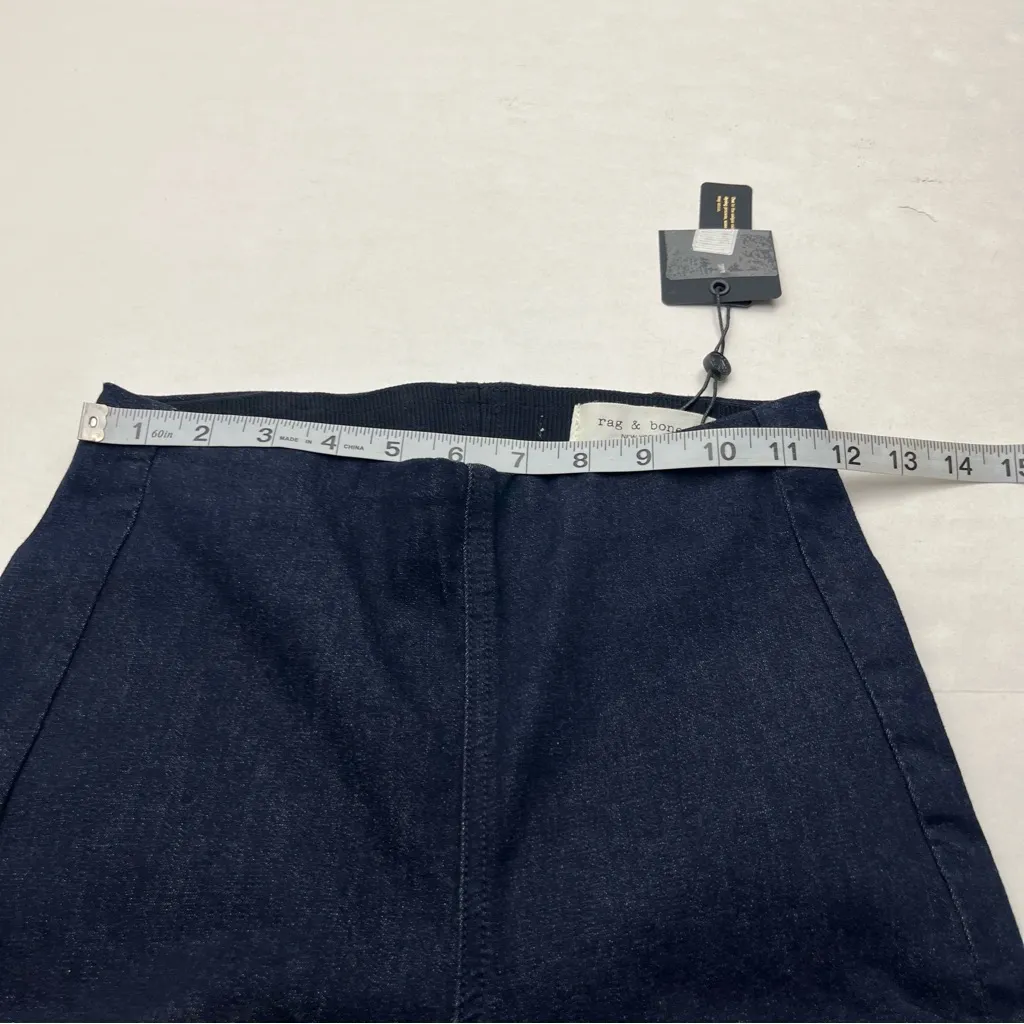 Rag & Bone Nina High Rise Pull On Pant Side Zippered Slit Blue Rinse SZ‎ XXS NEW - Image 8