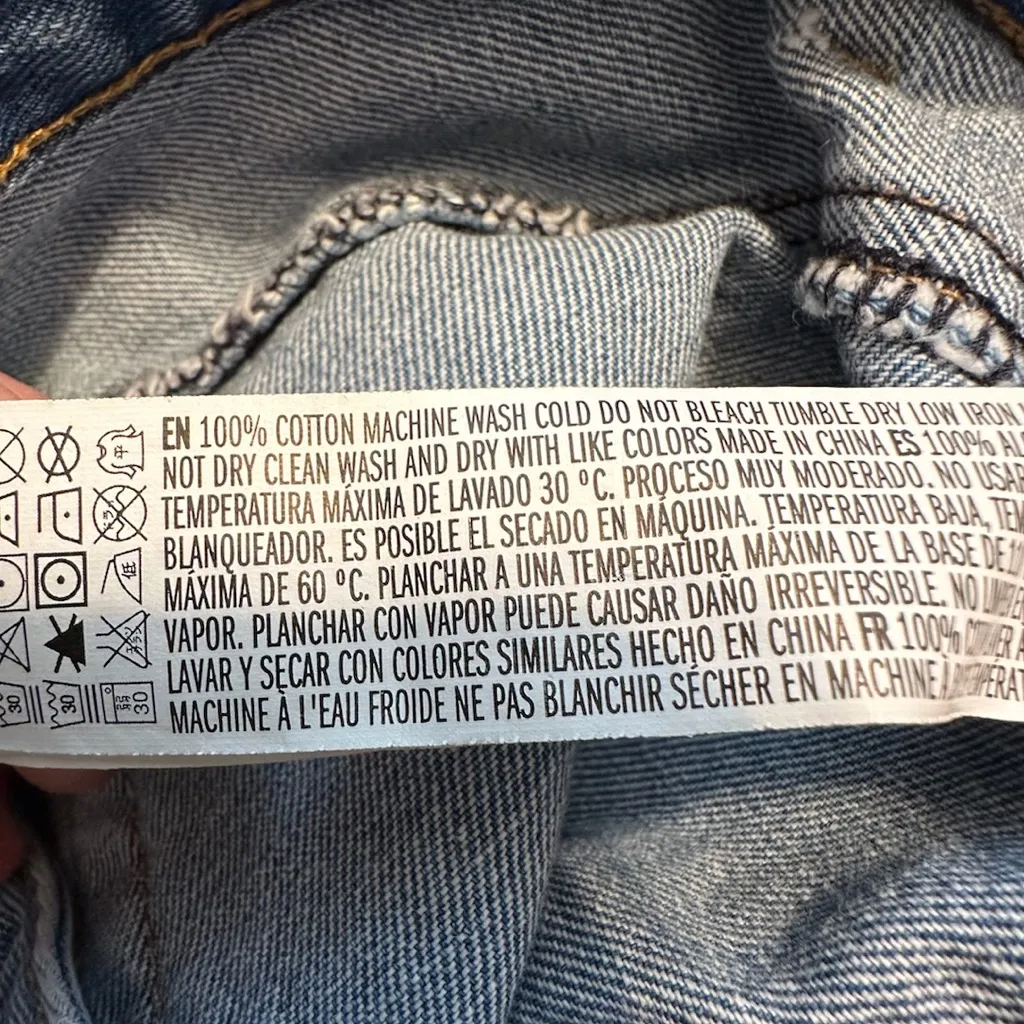 Forever 21 Ripped Distressed Paint Splatter Boyfriend Cropped Jeans Y2K Medium - Image 9