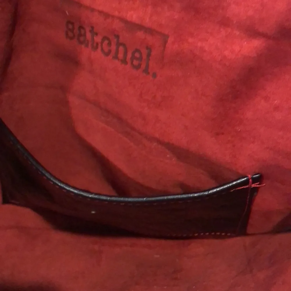 BLACK & WHITE Clutch with Red Leather Belt Accent Silver Buckle - Image 7