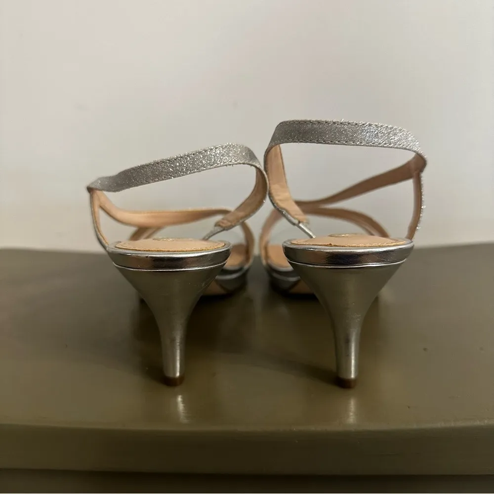 NEW Nina Nelda Yg Silver Glitter Evening Heel Shoe Women's Size 7.5 sparkle - Image 5