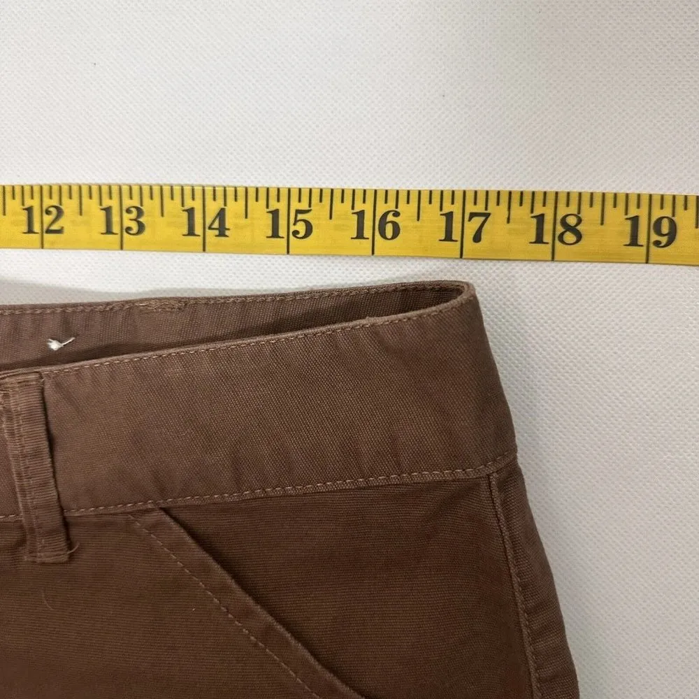 OP Shorts Juniors 15 Brown Thick Stitch Shorties Flat Front Y2K Gorpcore - Image 7