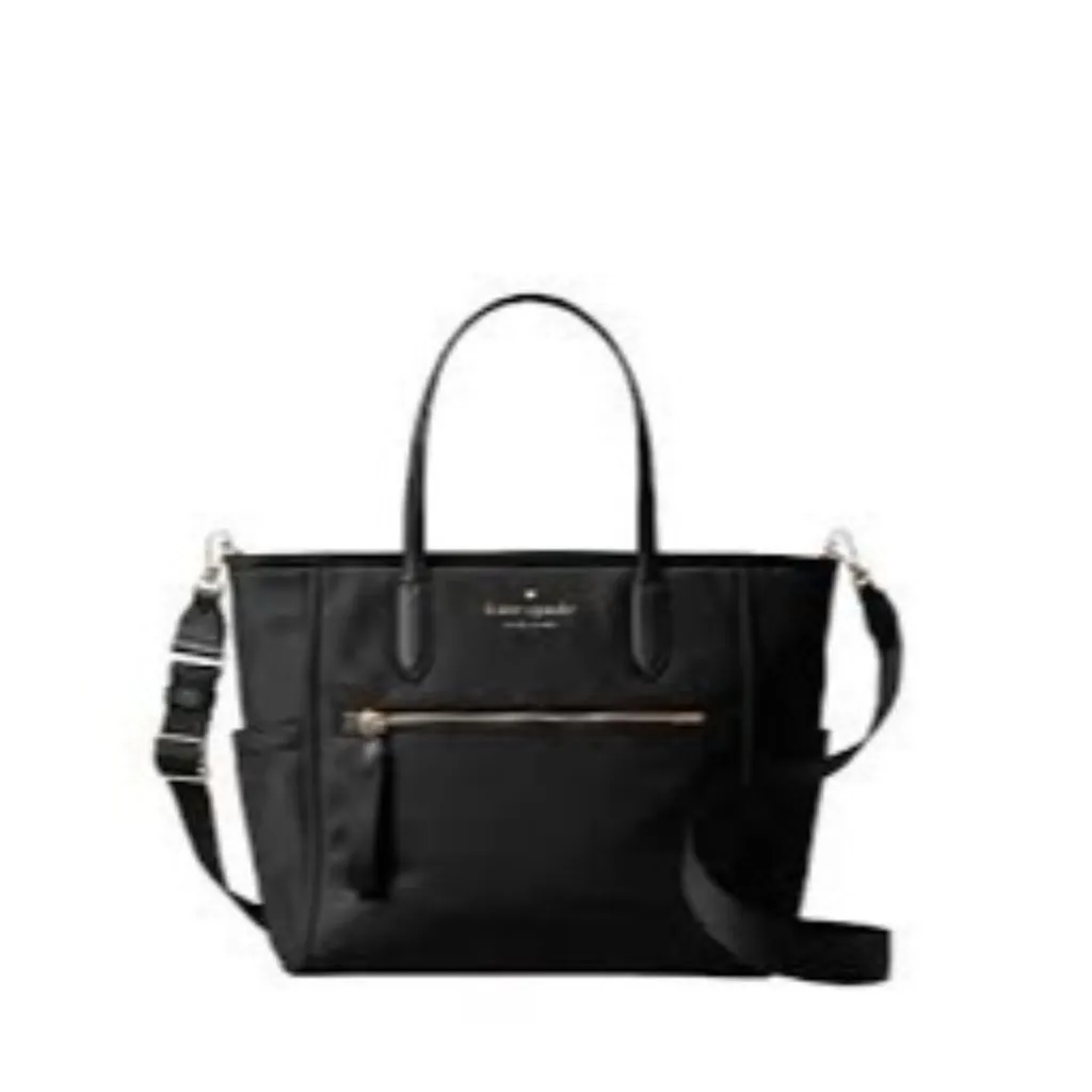 Kate Spade New York Chelsea Medium Satchel Zipp-Top Tote Bag Black Nylon New - Image 6