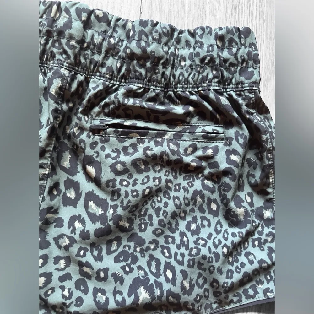 HURLEY Women’s Leopard Print Camo Green Swim Shorts - Image 3