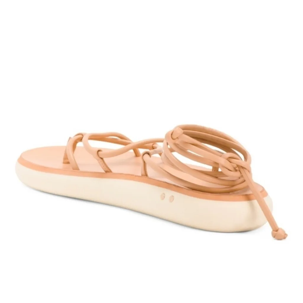 Beek Beige Chirp Leather Strappy Ankle Tie Sandals Size 7 NEW Tan - Image 5