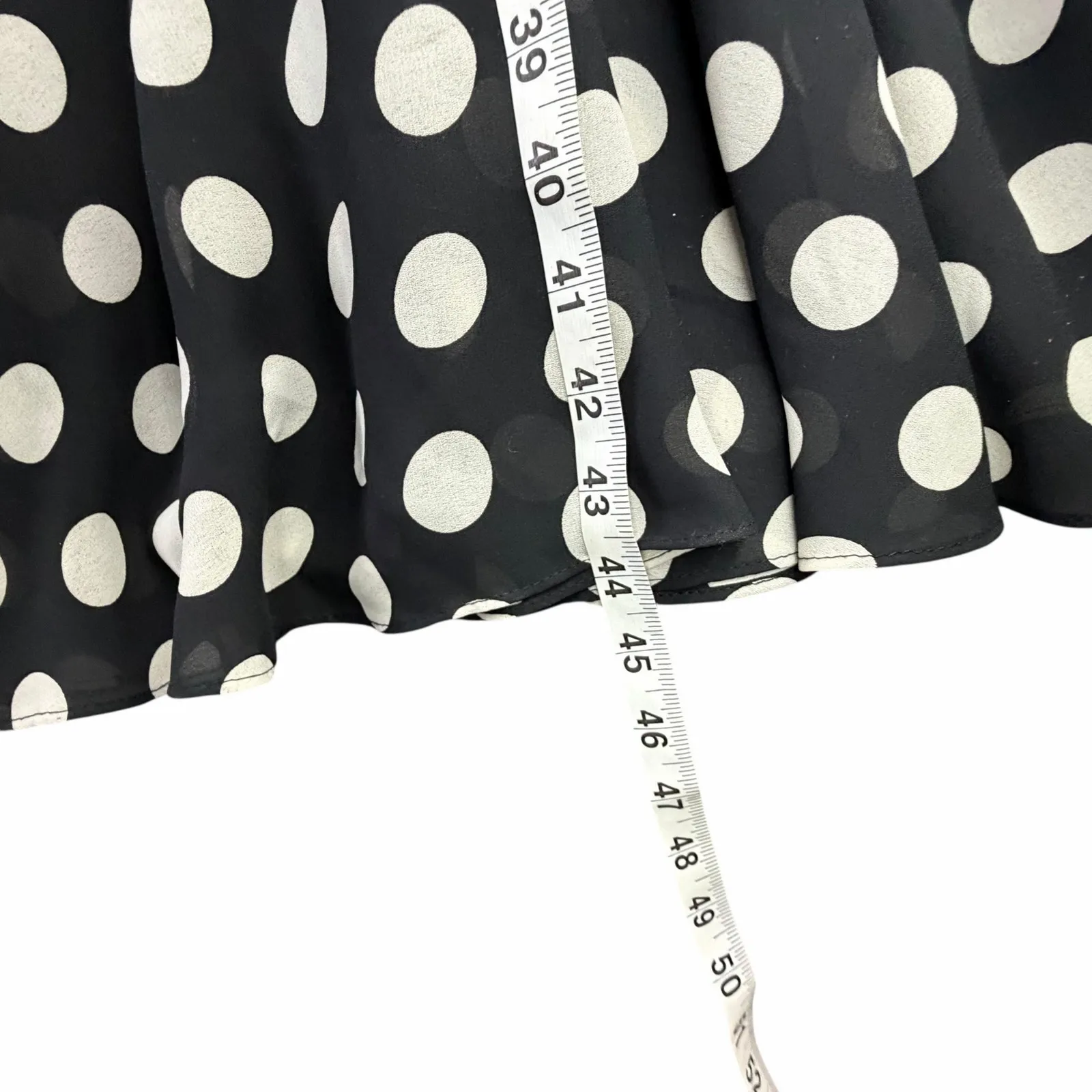 Vintage 80s Liz Roberts Wrap Dress Womens 8 Black White Polka Dots Classic Retro - Image 10