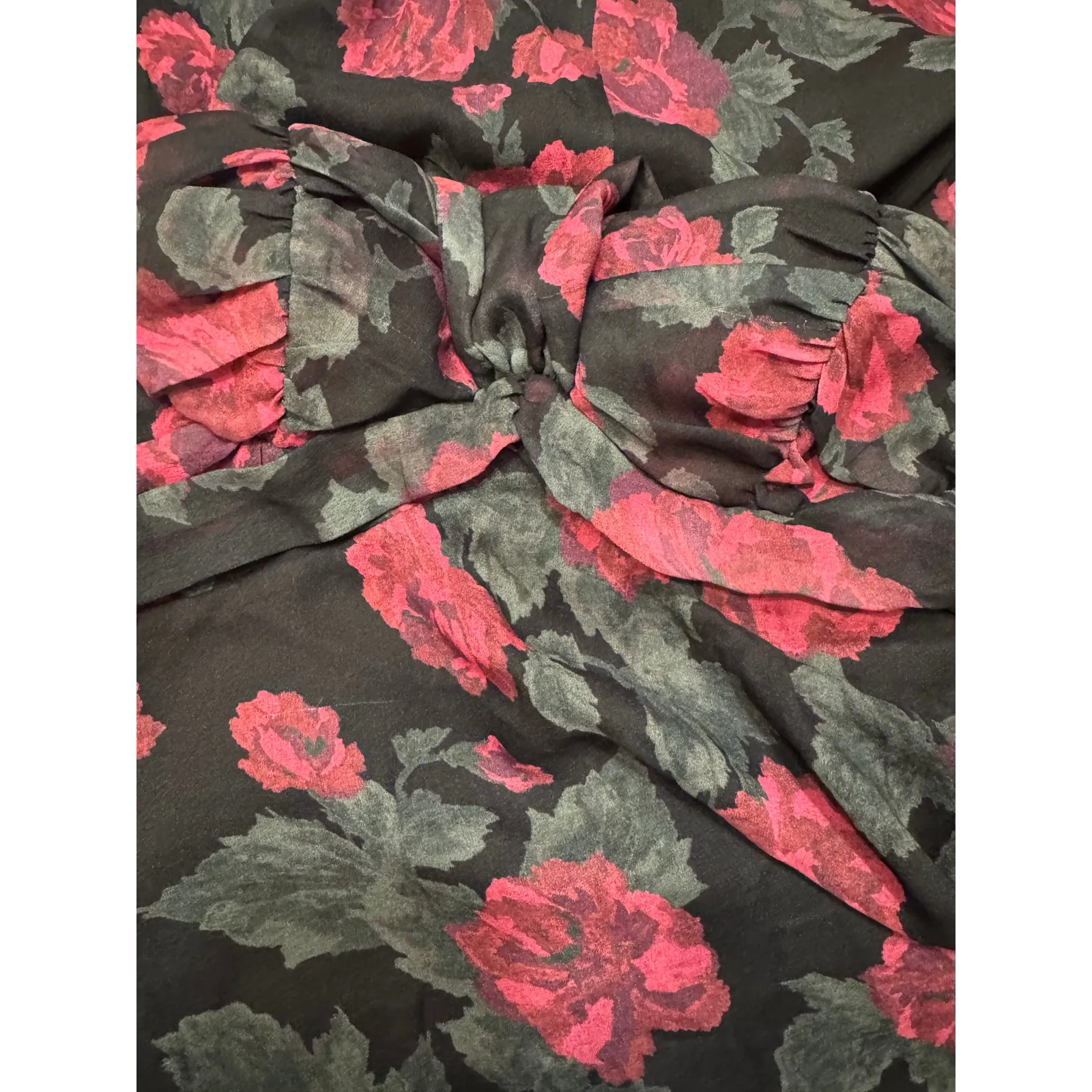 For Love & Lemons Teagan Strapless Floral Maxi Dress XS Holiday Winter Wedding Black - Image 8