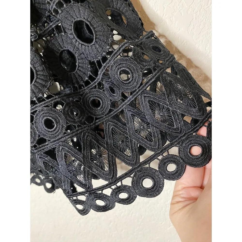 Style Mafia Kiana Top, black crochet blouse Sz L‎ Size L - Image 7