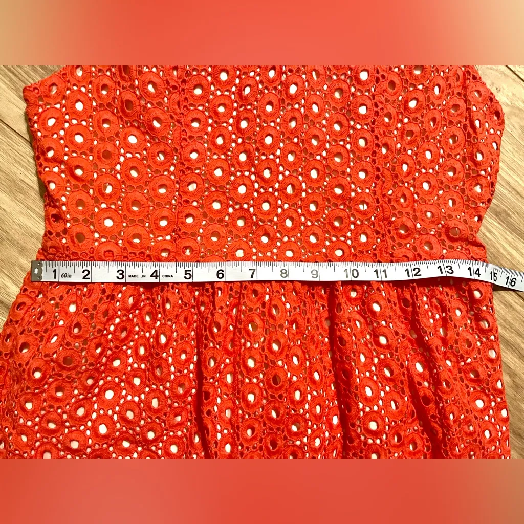 MM Couture Eyelet Fit & Flare Dress in Coral Size Medium - Image 11