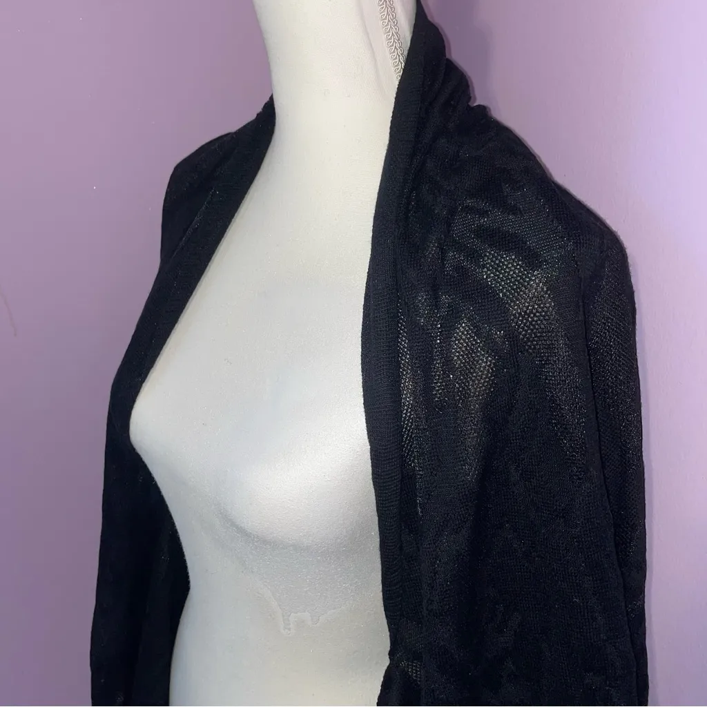 Ming Wang Sheer Circle Cardigan Bolero Shrug Whimsigoth Neutral Office Career - Image 2