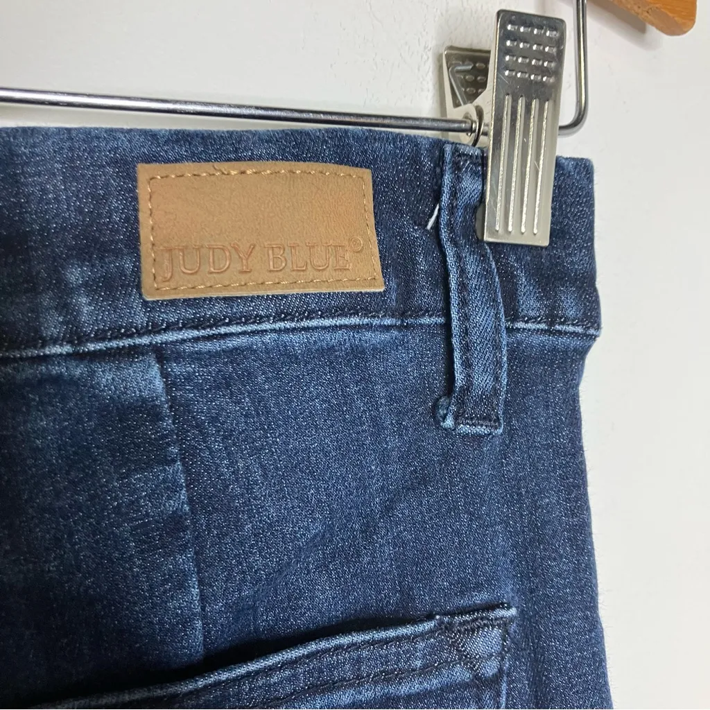 Judy Blue flare pull on jeggings dark wash women’s size 5/27 trendy contemporary - Image 7