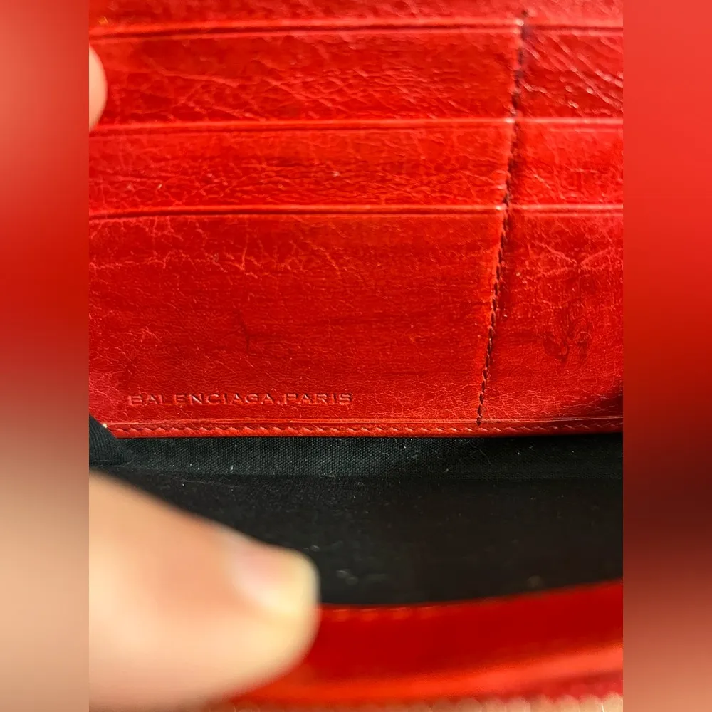 Balenciaga Paris Red Iconic Wallet luxury leather zip around luxury leather - Image 3