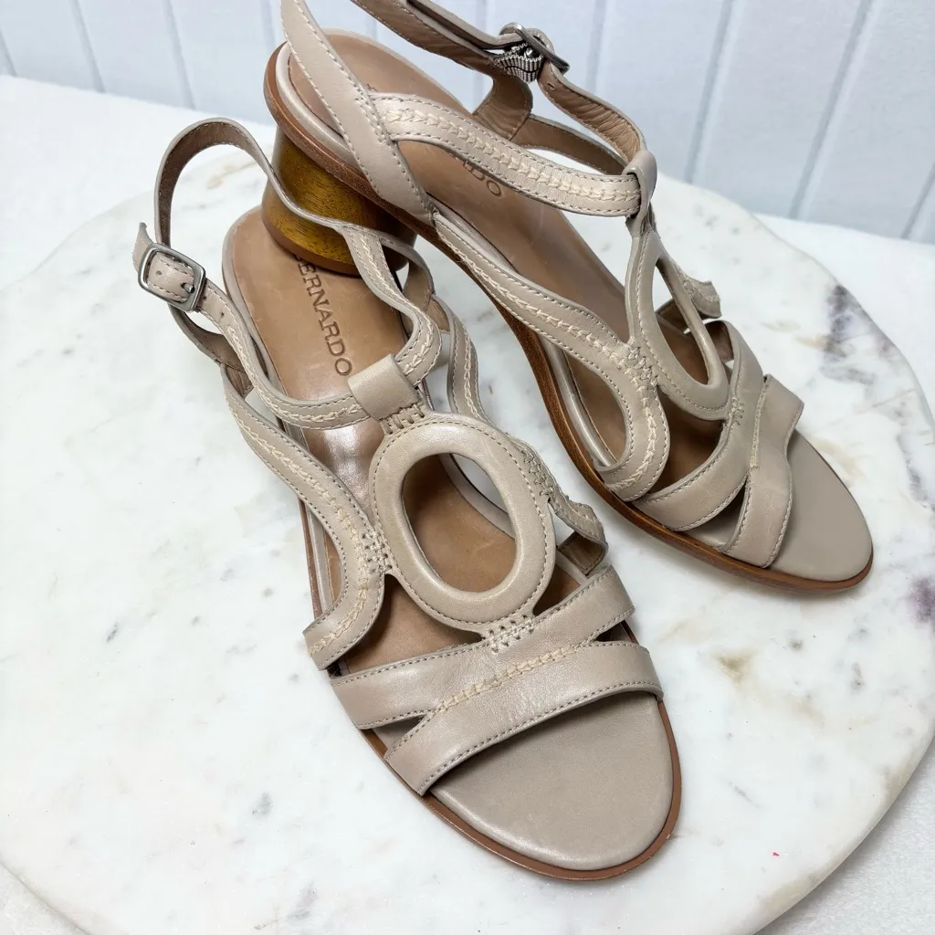 BERNARDO Lucinda Sandal Shoes Womens‎ Tan Strappy Round Block Heel Size 9 - Image 8