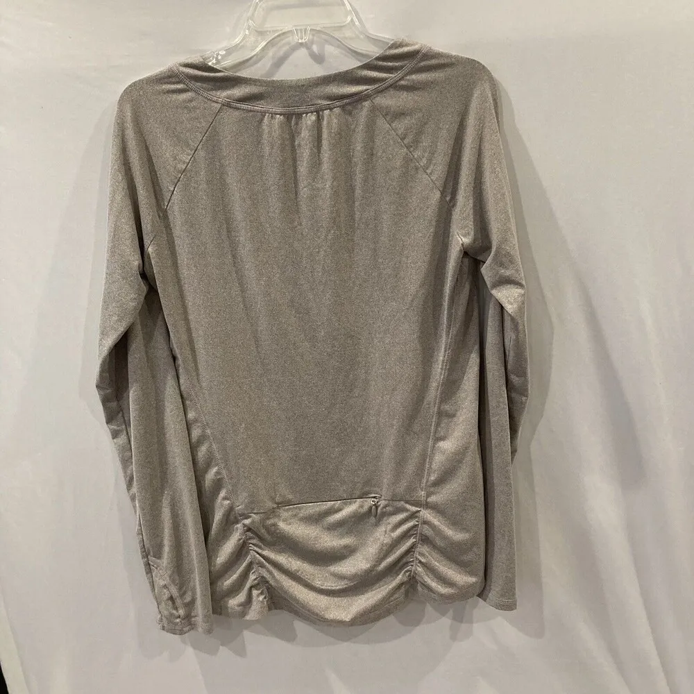 Athleta Shirt Womens Medium 1/2 Zip Gray Thumb Holes Athletic - Image 5