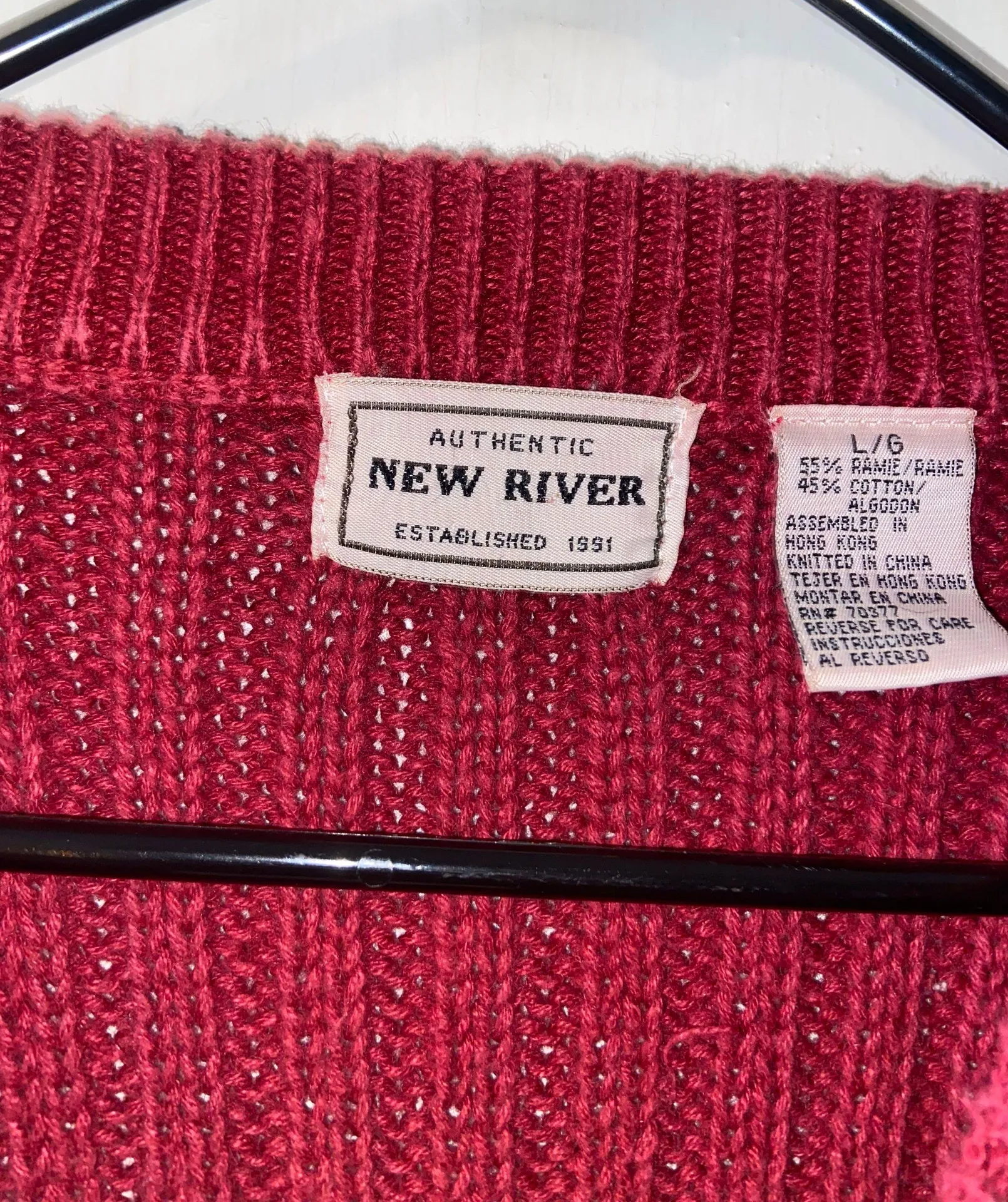 Vintage Fall Red Sweater Size L - Image 2