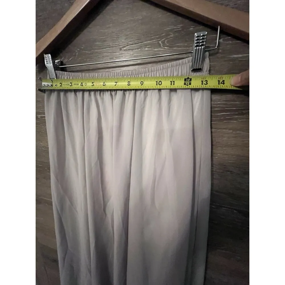 Skirt Maxi Long Light Gray Lined Elastic Waist Sz Medium Lace Girl New Formal - Image 2