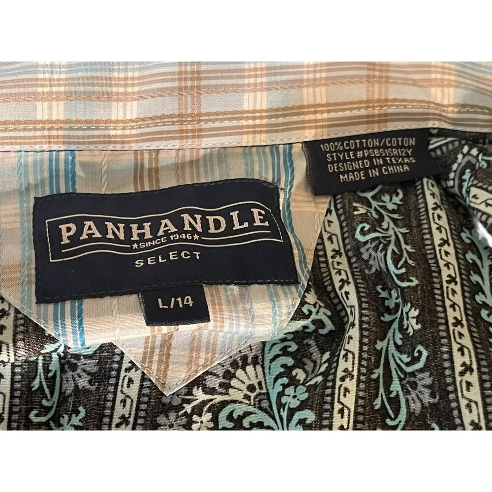 Panhandle Blue & Black Paisley Print Short-Sleeve Top Size L/14 - Image 8