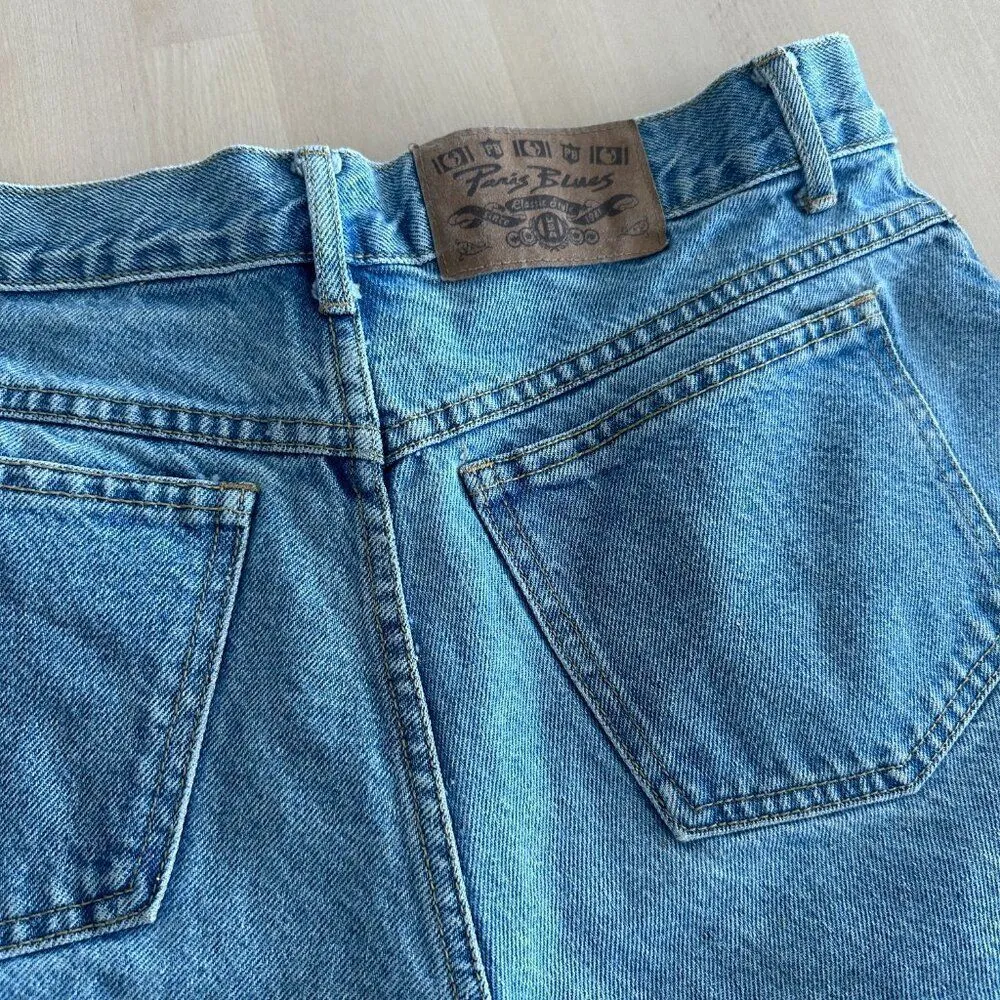 Vintage Denim Shorts with lace trim Waist 31'' USA made Blue - Image 10