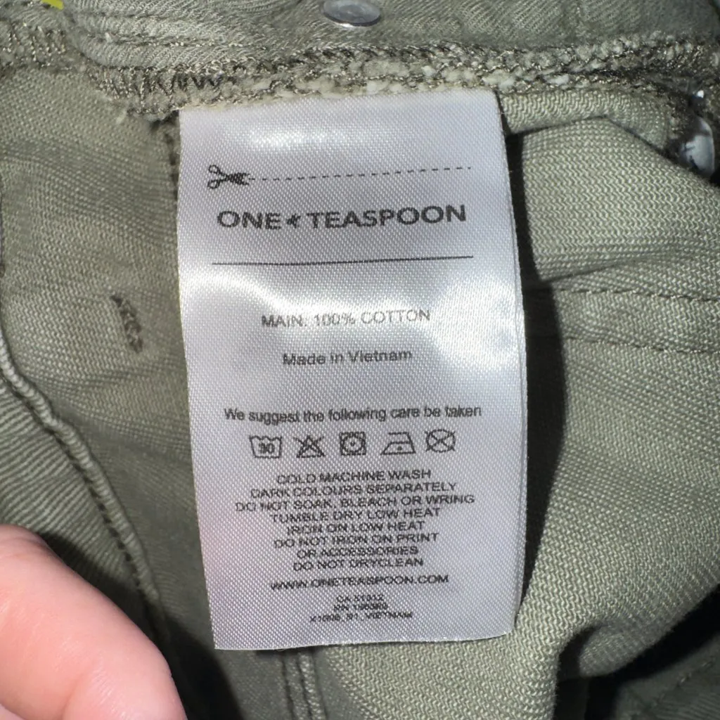 One Teaspoon NWT Women's Size 25 Low Rise Bandit Denim Shorts in Super Khaki - Image 7