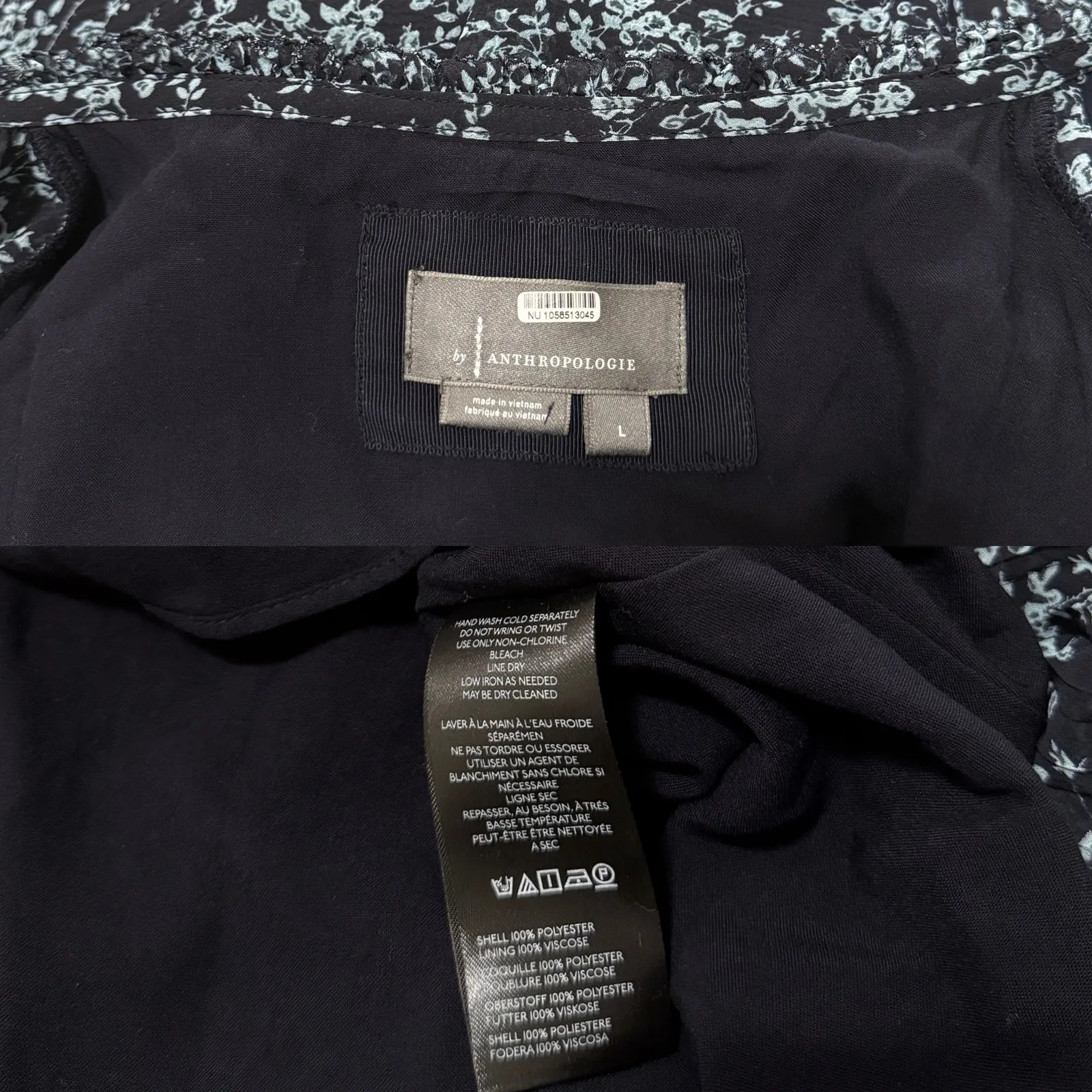 by Anthropologie Short-Sleeve Keyhole Swing Tunic Mini Dress in Blue size Large - Image 4