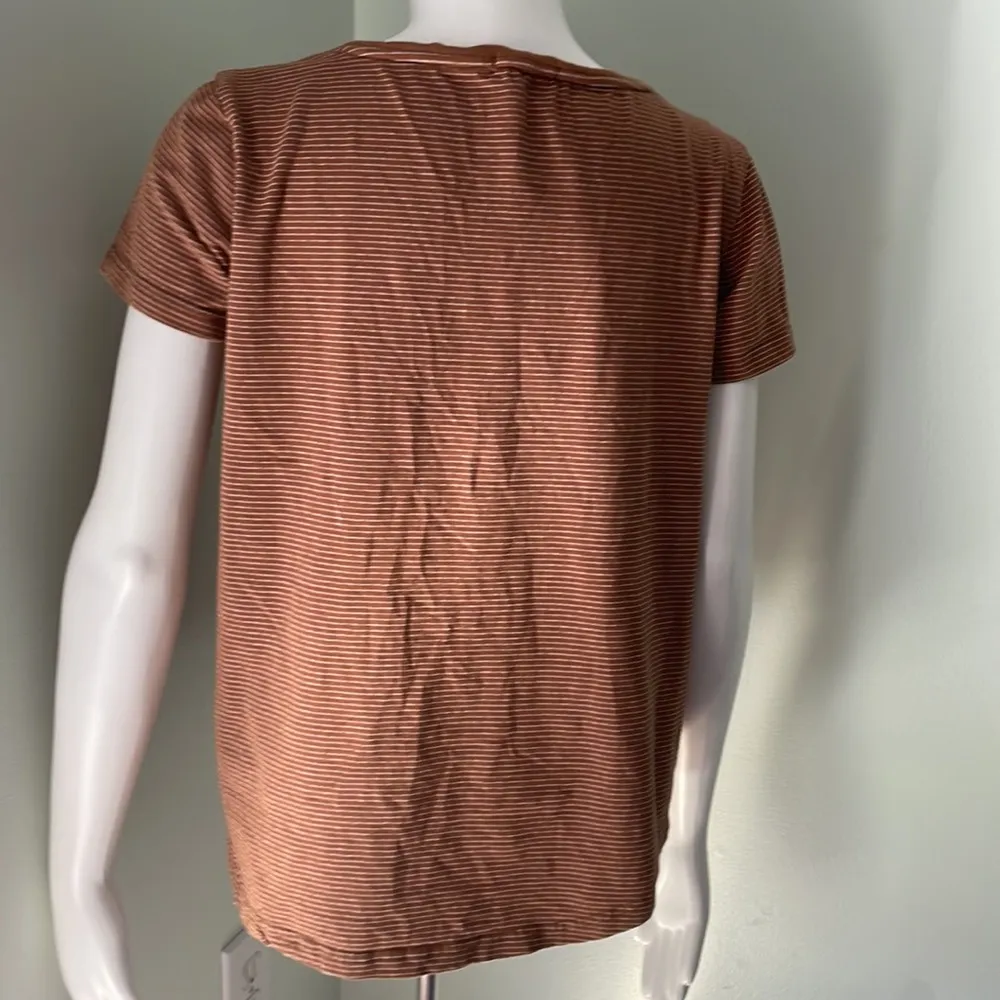 MOD REF High/Low Short sleeve brown stripe tee small - Image 4