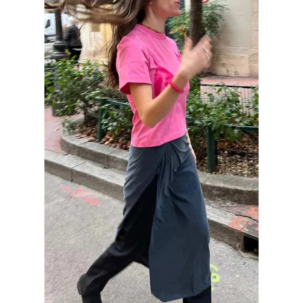 JACQUEMUS La Jupe Espelho Skirt in Navy XLarge New Womens Midi Jersey - Image 12