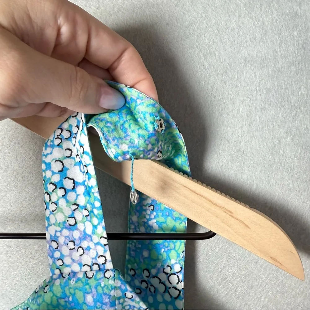 Frascara Women’s 100% Silk Formal Jacket and Shell Blue Ruffles size 10 - Image 9