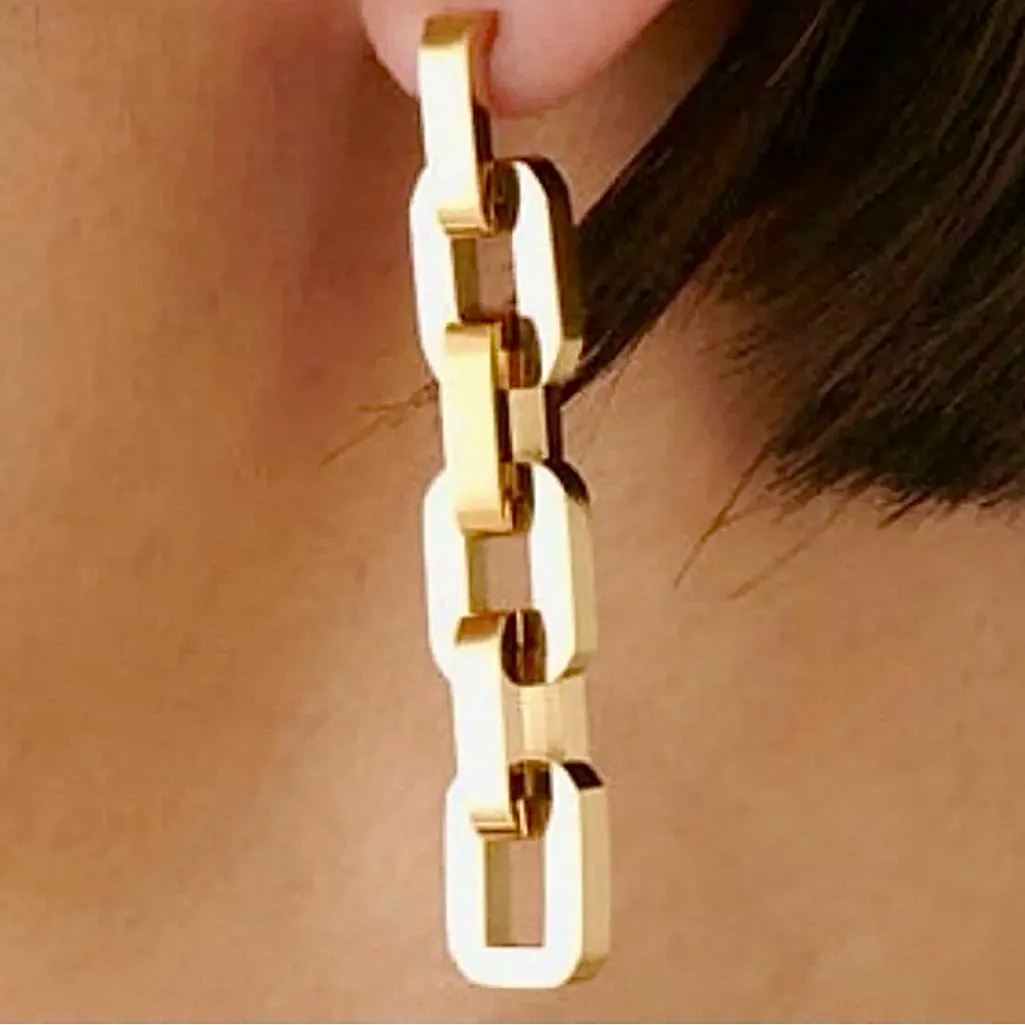 Eddie Borgo | Supra Chain Chunky Link | 12K Gold Vermeil Earrings - Image 4