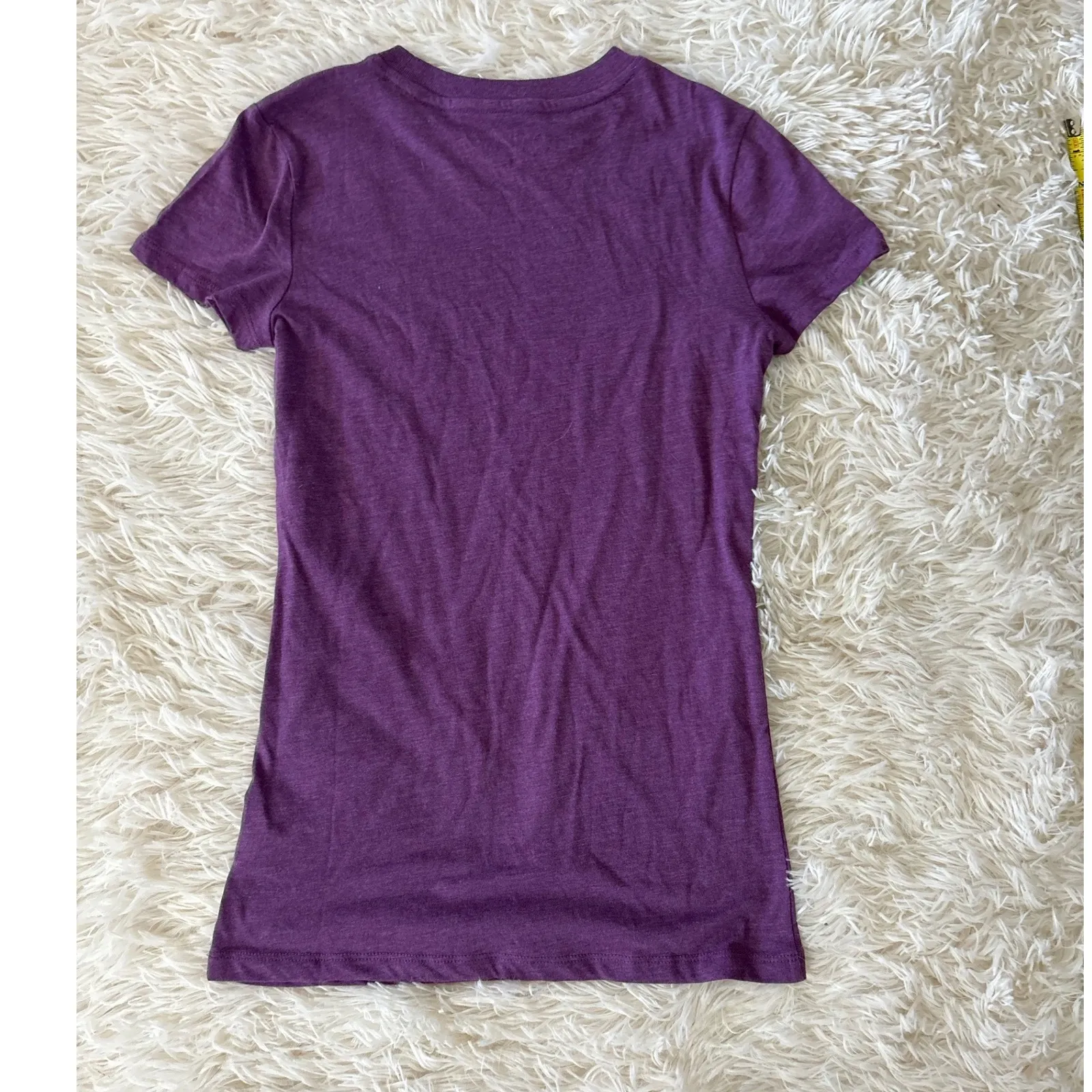 Aeropostale Womens Classic Crew Tee Purple Sequin Logo‎ T-Shirt XS - Image 5