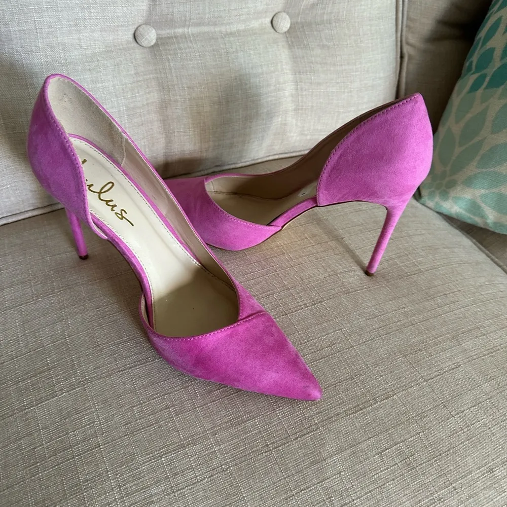 Lulu's Fuchsia Suede Heels - Image 4